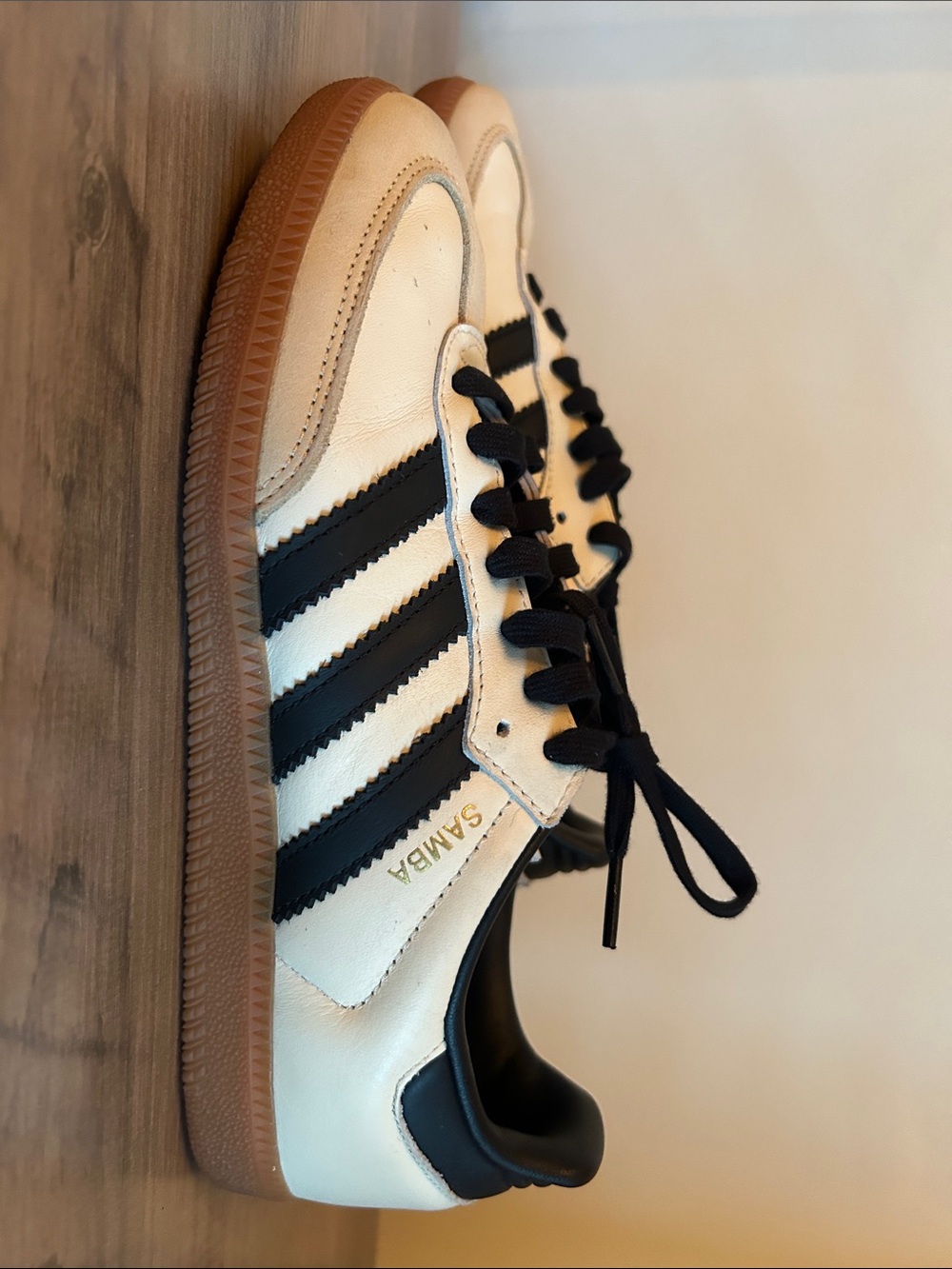 adidas Samba Cream & Black Low-Top Sneakers